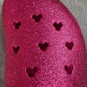 Disney Crocs Women's size 12 Mickey Mouse Hot Pink Clogs NWT Glitter Sparkle